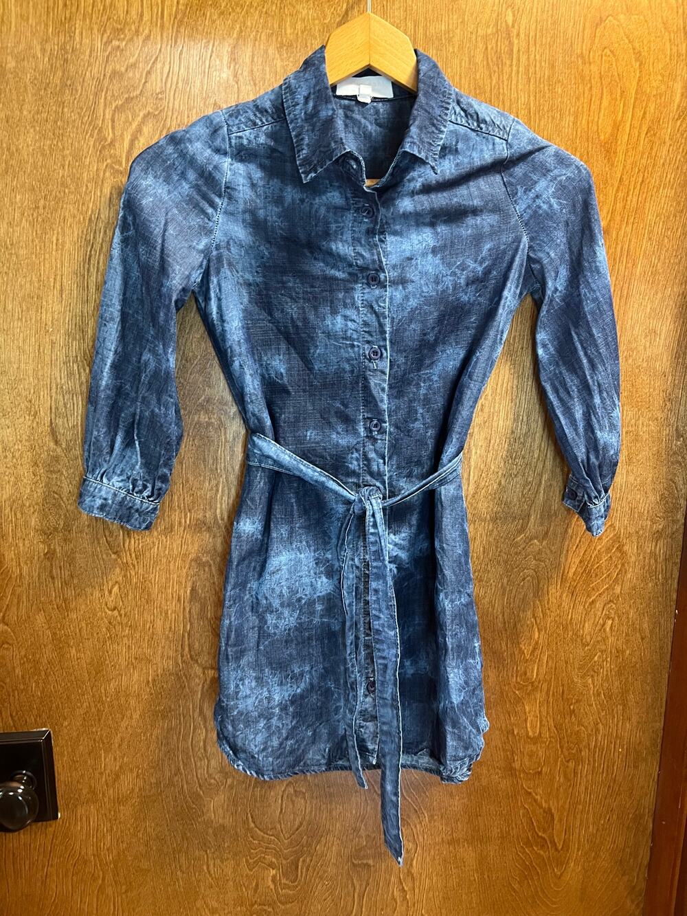 Bella Dahl Girl Premium Button-Front Utility Chambray Shirt Dress sze 8 (Girls)
